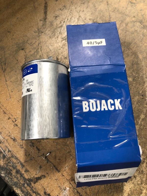 Photo 3 of BOJACK 45+5 uF 45/5 MFD ±6% 370V/440VAC CBB65 Dual Run Circular Start Capacitor for AC Motor Run or Fan Start or Condenser Straight