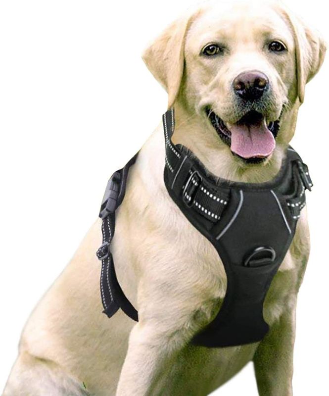 Photo 1 of ***Size: XL*** rabbitgoo Dog Harness, No-Pull Pet Harness with 2 Leash Clips, Adjustable Soft Padded Dog Vest, Reflective No-Choke Pet Oxford Vest with Easy Control Handle for Large Dogs, Black