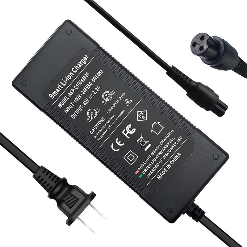 Photo 1 of AMPOWSURE 42V 2A Charger 3 Prong Universal Smart Automatic Power Supply for 36V 36 Volt Lithium Batteries
