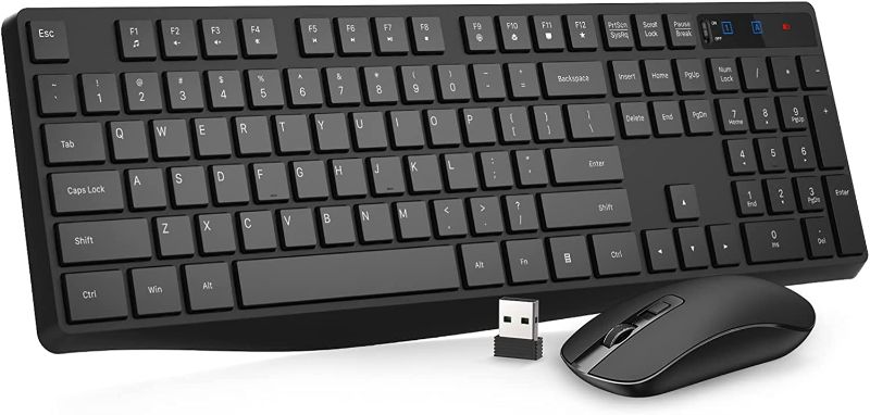 Photo 1 of Wireless Keyboard and Mouse Combo, COLIKES 2.4G USB Cordless Mouse and Keyboard, 3 Level DPI Slim Ergonomic Mouse, Responsive Plug & Play for Computer Laptop PC - Full Size, Black