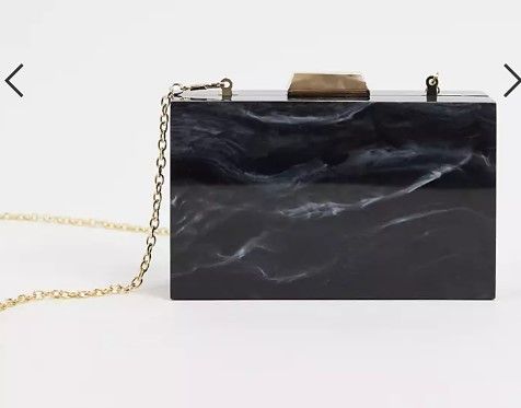 Photo 1 of ASOS DESIGN mono marble boxy clutch