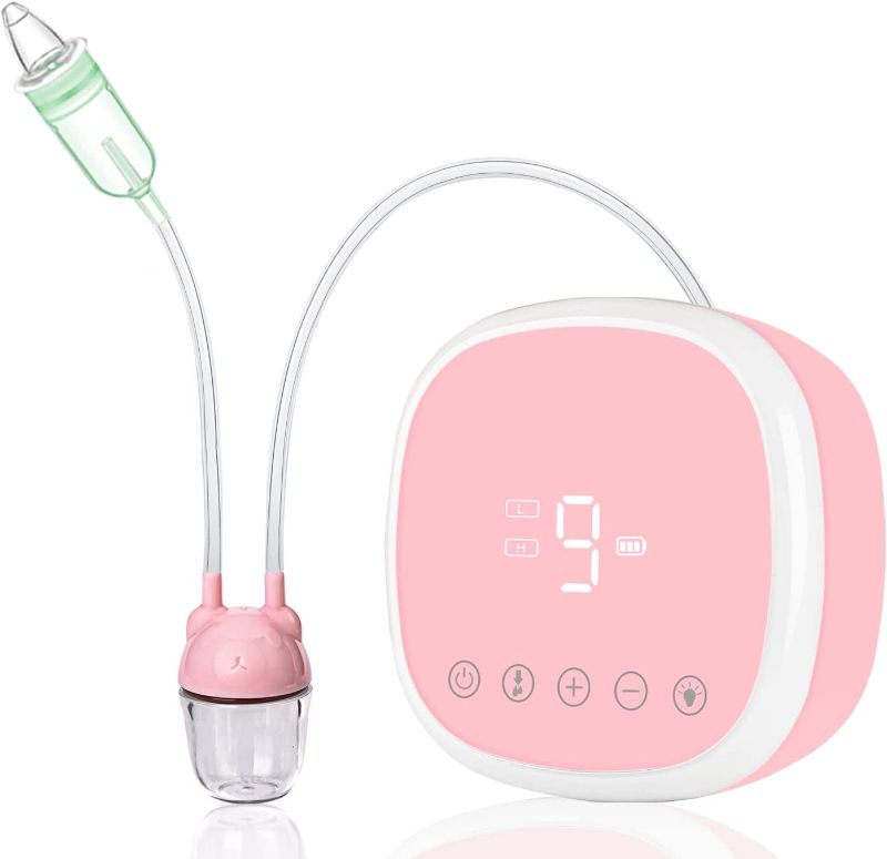 Photo 1 of Nasal Aspirator for Baby, Nose Sucker with 2 Types of Nose Tips for Newborns and Toddlers, 9-Speed Adjustable Electric Silicone Nose Cleaner