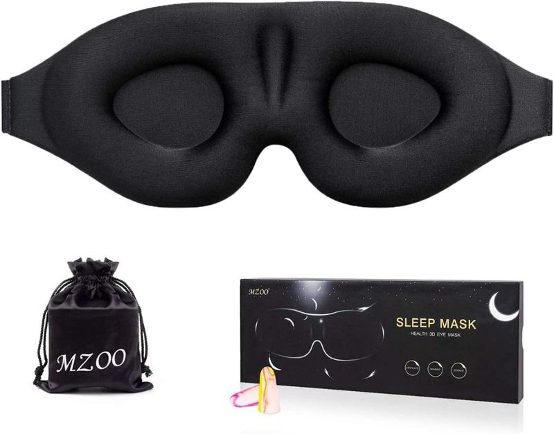 Photo 1 of MZOO Sleep Eye Mask for Men Women, 3D Contoured Cup Sleeping Mask & Blindfold, Concave Molded Night Sleep Mask, Block Out Light, Soft Comfort Eye Shade Cover for Travel Yoga Nap, Black