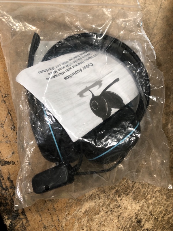 Photo 2 of Cyber Acoustics Stereo USB Headset, in-line Controls for Volume & Mic Mute, Adjustable Mic Boom for PC & Mac, Perfect for Classroom or Home (AC-5008A)