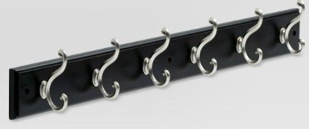 Photo 1 of 27" Scroll Hook Rack with 6 Scroll Hooks - Vintage Black/Vintage Nickel - Threshold™

