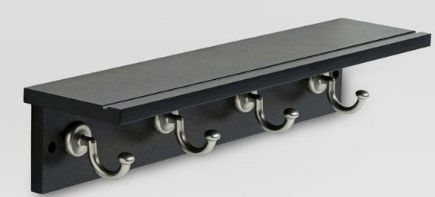 Photo 1 of 18" Hennepin Hook Rack with Ledge - Black/Nickel - Threshold™

