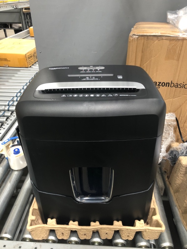 Photo 2 of Amazon Basics Micro Cut Paper Shredder and Credit Card CD Shredder with 6 Gallon Bin, 12 Sheet Capacity
