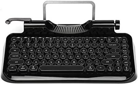 Photo 1 of KnewKey RYMEK Typewriter-Style Retro Mechanical Wired & Wireless Keyboard with Tablet Stand, Bluetooth Connection (Black)
