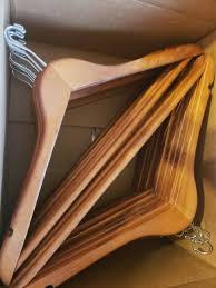 Photo 1 of 20 Registry Vintage Wooden Hangers w/ slots and small hook