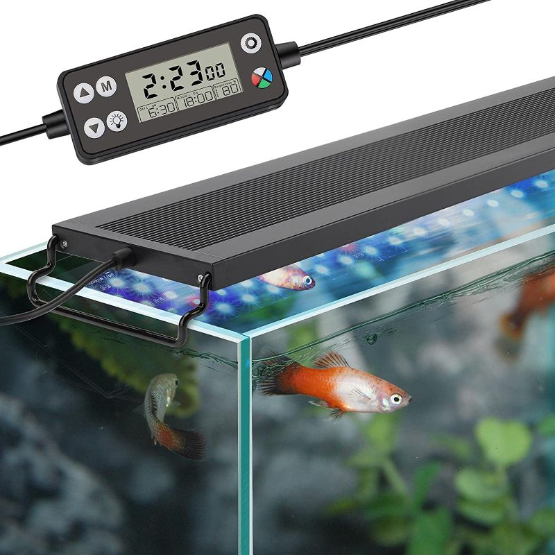 Photo 1 of **MISSING POWER CABLE**
hygger Auto On Off LED Aquarium Light, Full Spectrum Fish Tank Light with LCD Monitor, 24/7 Lighting Cycle, 7 Colors, Adjustable Timer, IP68 Waterproof, 3 Modes for 24"-30" Freshwater Planted Tank