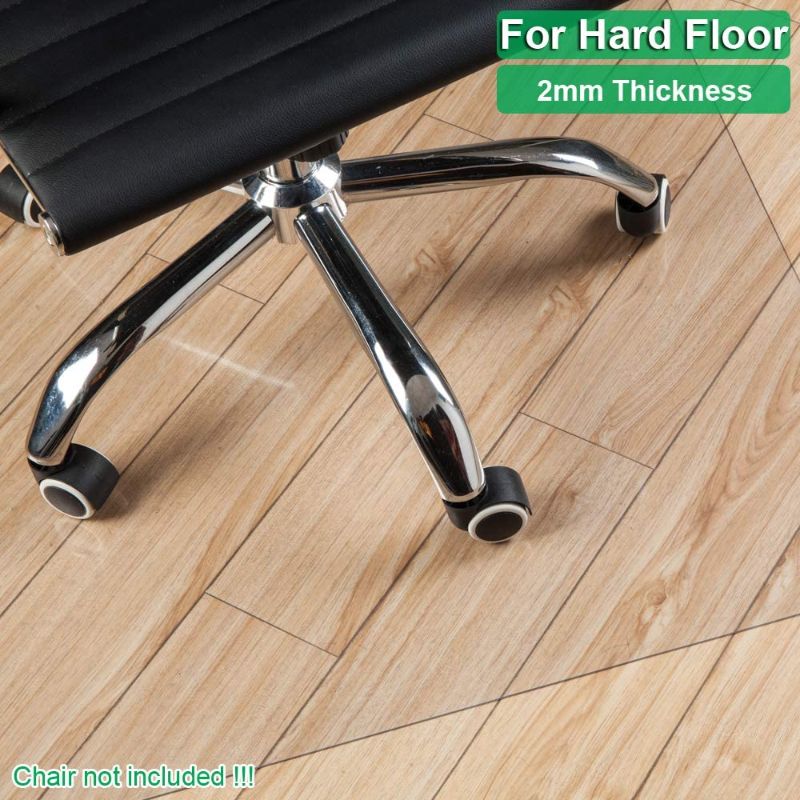 Photo 1 of Kuyal Office Chair Mat for Hardwood Floor, 30'' x 48'' Rectangle Transparent Desk Thick Durable Chair Mat for Rolling Chairs, Easy Glide, Floor-Protector