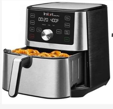 Photo 1 of Instant Vortex Plus 4 Quart Air Fryer, Customizable Smart Cooking Programs, Stainless Steel & Duo 7-in-1 Electric Pressure Cooker, 6 Quart, Stainless Steel/Black