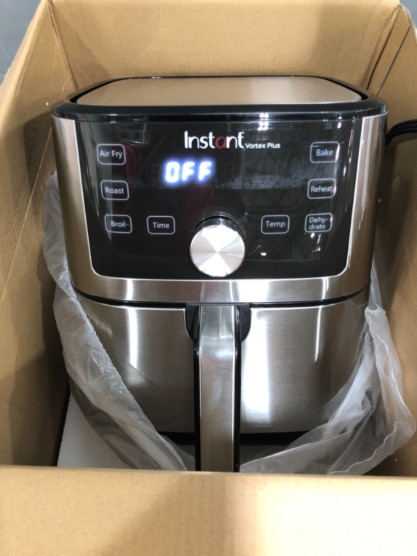Photo 1 of Instant Vortex Plus 4 Quart Air Fryer, Customizable Smart Cooking Programs, Stainless Steel & Duo 7-in-1 Electric Pressure Cooker, 6 Quart, Stainless Steel/Black