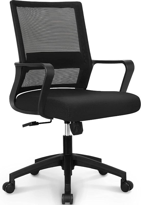 Photo 1 of NEO CHAIR Office Swivel Desk Ergonomic mesh Adjustable Lumbar Support Computer Task Back armrest Home Rolling Women Adults Men Chairs Height Comfortable Gaming Guest Reception (Black)