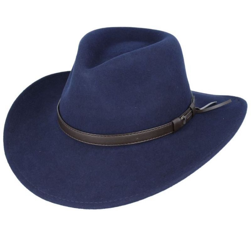 Photo 1 of  Crushable suede Cowboy Hat - Navy
