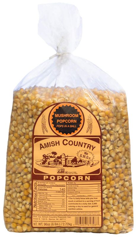 Photo 1 of *EXP: 3/2024* Amish Country Popcorn | 6 lb Bag | Mushroom Popcorn Kernels | Old Fashioned, Non-GMO and Gluten Free (Mushroom - 6 lb Bag)
