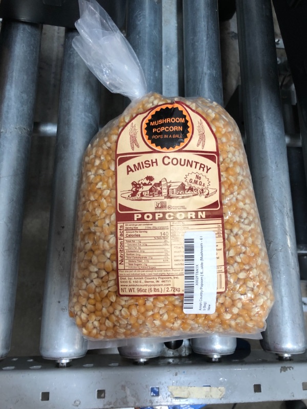 Photo 2 of *EXP: 3/2024* Amish Country Popcorn | 6 lb Bag | Mushroom Popcorn Kernels | Old Fashioned, Non-GMO and Gluten Free (Mushroom - 6 lb Bag)
