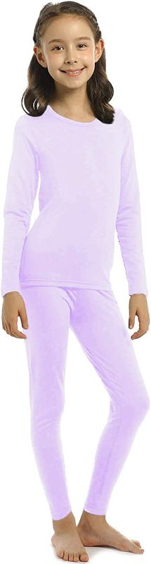 Photo 1 of Girls Thermal Underwear Set Kids Long Johns Fleece Lined Base Layer Top & Bottom size large 
