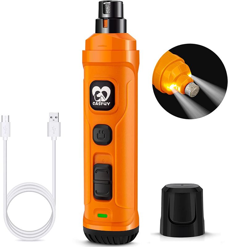 Photo 1 of Casfuy Dog Nail Grinder with 2 LED Light(Orange)