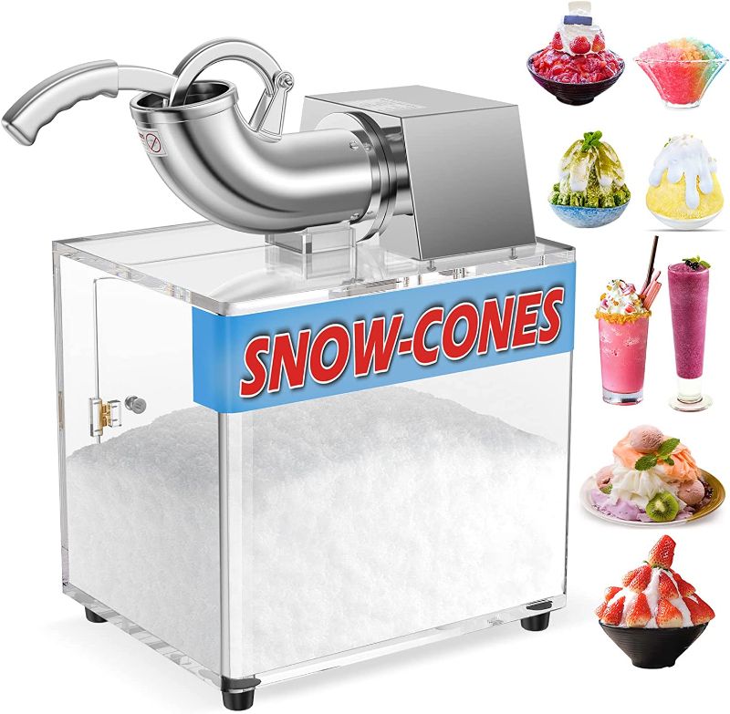 Photo 1 of Kacsoo Snow Cone Machine,Commercial Ice Shaver Machine,Electric Ice Crusher,110V,with Safety On,Off Switch,for Home and Commercial Use
