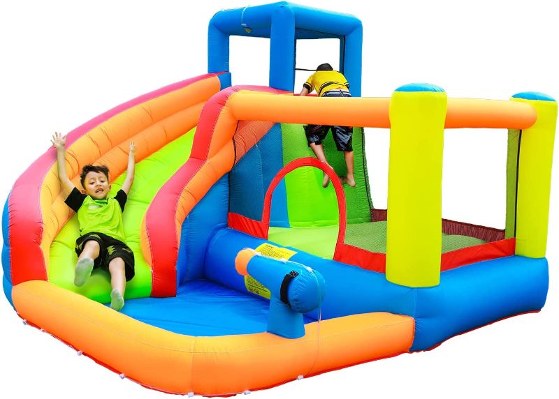 Photo 1 of ***Used**  Doctor Dolphin Inflatable Bounce House with Slide,Inflatable Water Slide for Big Kids, Bouncy House Water Park Combo for Kids Outdoor Party with Air Blower
