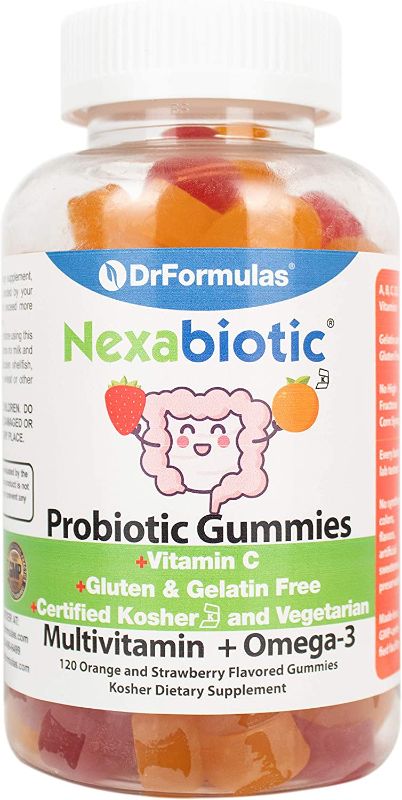 Photo 1 of *EXP11/2022* DrFormulas Multivitamin Gummies with Omega 3 and Probiotics for Kids and Adults with Vitamin C | Nexabiotic with Vitamin A, C, D3, E, B6, B12, and Zinc, Biotin, Folate | Kosher Vegetarian, 120 Count
