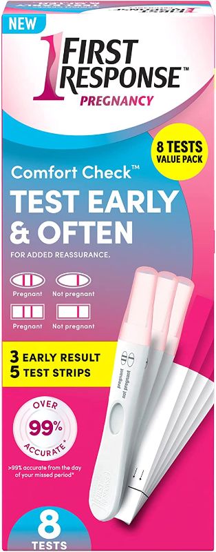 Photo 1 of *EXP: 1/5/2024* FIRST RESPONSE Comfort Check Pregnancy Test, 8 Count
