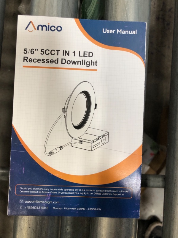 Photo 4 of Amico 12 Pack 5/6 Inch 5CCT LED Canless Recessed Light with Junction Box, 2700K/3000K/4000K/5000K/6000K Selectable, 12W Eqv 100W, Ceiling Lights with Baffle Trim, 1100LM Dimmable Downlight
