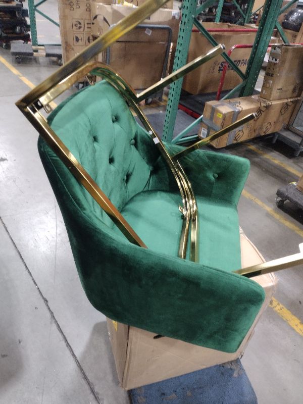 Photo 4 of ***INCOMPLETE*** Christopher Knight Home 308959 Fern Modern Tufted Glam Accent Chair with Velvet Cushions and U-Shaped Base