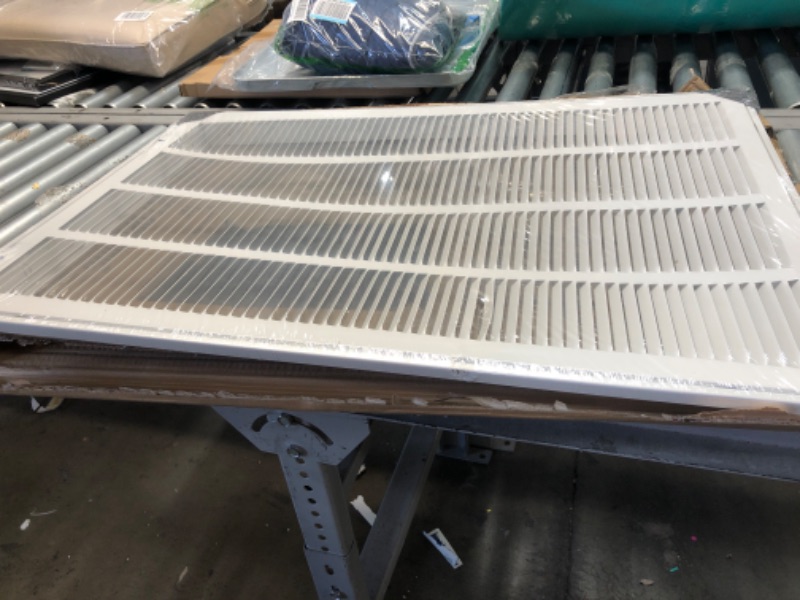 Photo 2 of (BENT) 20"W x 30"H [Duct Opening Measurements] Steel Return Air Filter Grille [Removable Door] for 1-inch Filters | Vent Cover Grill, White | Outer Dimensions: 22 5/8"W X 32 5/8"H for 20x30 Duct Opening
