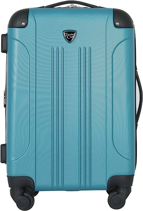 Photo 1 of (SCRATCHED; COSMETIC DAMAGES) Travelers Club Chicago Hardside Expandable Spinner Luggage, Teal, Carry-On 20-Inch
