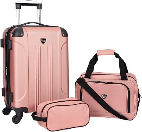 Photo 1 of (COSMETIC DAMAGES) Travelers Club Sky+ Luggage Set, Rose Gold, 3 Piece
