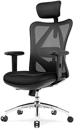 Photo 1 of SIHOO Ergonomic Office Chair, High Back Desk Chair, Adjustable Headrest with 2D Armrest, Lumbar Support and PU Wheels, Swivel Computer Task Chair for Office, Tilt Function Office Chair, Black
