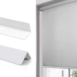 Photo 1 of (BENT) Graywind Side Tracks Light Blockers for Shades Blinds Block Sunlight Along Two Sides of Windows 2 Pcs (White, Standard Size - 57")
