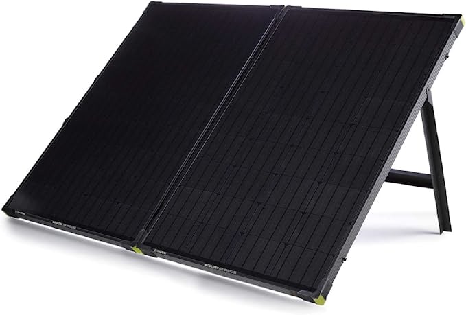 Photo 1 of (VERY DUSTY; BROKEN ZIPPER TRACK ON CARRY CASE) Goal Zero Boulder 200 Briefcase, 200-Watt Monocrystalline Solar Panel with Kickstand, Portable Solar Panel for Camping and Tailgating, Emergency Solar Power
