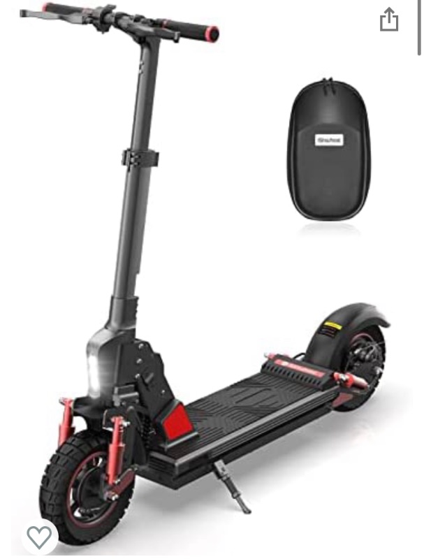 Photo 1 of (NOT FUNCTIONAL; TORN-OFF POWERCORD; MISSING CHARGER) isinwheel X1 Electric Scooter, 500W Motor, Up to 25 Miles Range, Top Speed 28 MPH, 10-inch Off-Road Tires, Electric Scooter Adults, Front and Rear Dual Suspension, Ambient Light Sensor (Optional Seat)