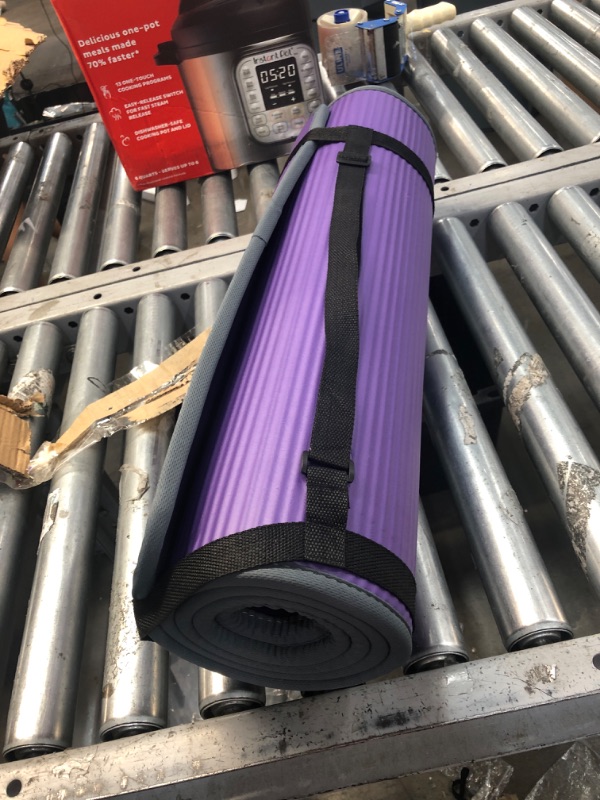 Photo 2 of (STOCK PIC INACCURATELY REFLECTS ACTUAL PRODUCT) purple yoga mat with grey lining