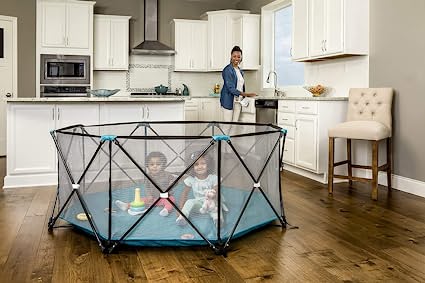 Photo 1 of 
Regalo My Play Deluxe Extra Large Portable Play Yard Indoor and Outdoor, Bonus Kit, Washable, Teal, 8-Panel, 1 Count (Pack of 1)
