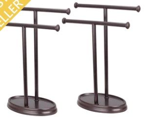 Photo 1 of # 50001-1 TWO PACK, HAND TOWEL HOLDER, TRANSITIONAL DESIGN, IN OIL RUBBED BRONZE, 13 1/2" H
