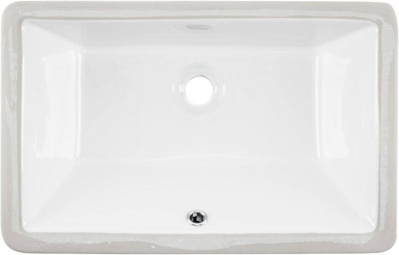 Photo 1 of 1181CBW White Rectangular Porcelain Undermount Lavatory Bathroom Sink Size 18 1/2 X 11
