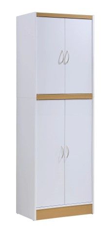 Photo 1 of (box 1 of 2 item incomplete)4-Door White Kitchen Pantry
