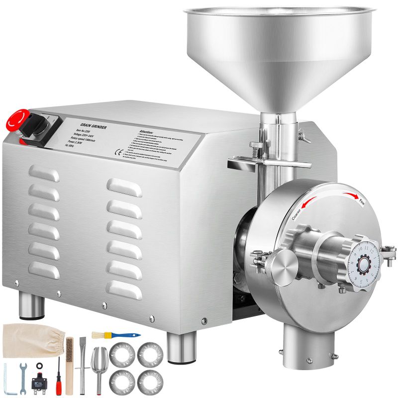Photo 1 of VEVOR Soybean Grinder Commercial Grinding Machine for Spices 3000W Corn Mill Grinder 50-60 KG/H Stainless Steel Corn Grinder Industrial Flour Milling Machine for Pepper Soybean Peanut Herbs Grains
