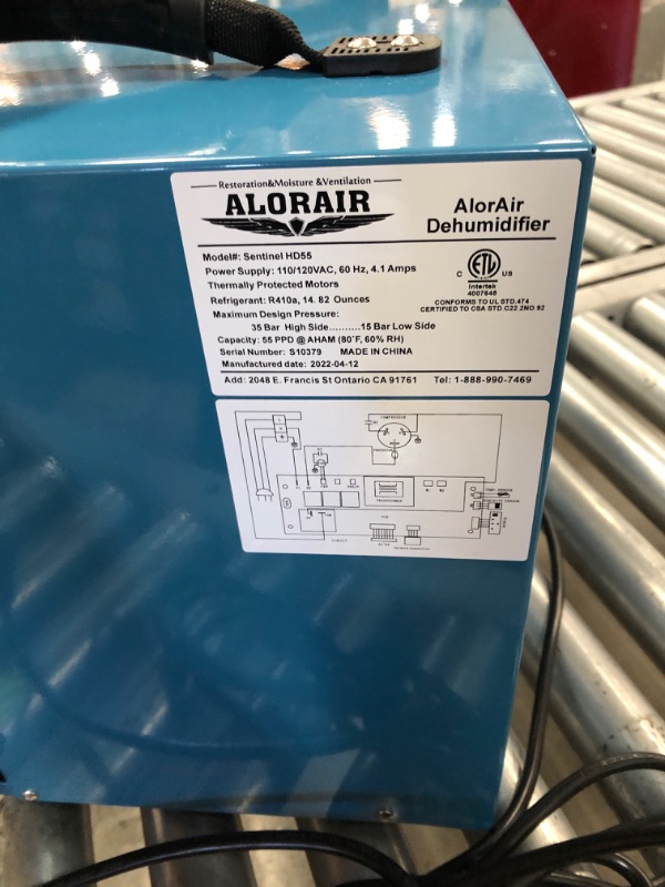 Photo 1 of AlorAir Sentinel HD55 Commercial Dehumidifiers for Basements with Drain House, Blue
