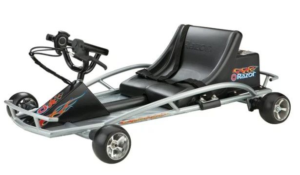 Photo 1 of Razor Electric Ground Force Drifter Go Kart 24V Powered Ride-On, Silver / Black, Up to 12 mph
