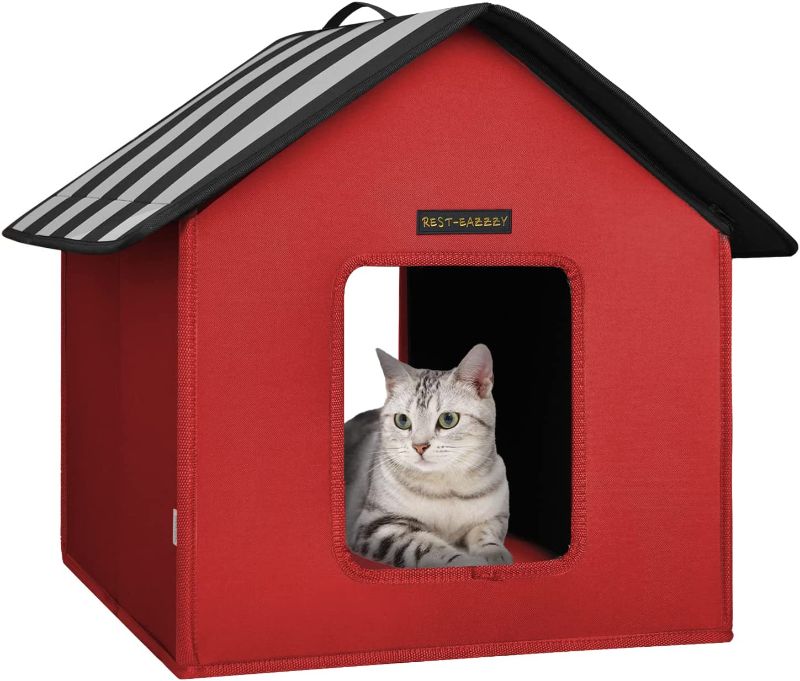 Photo 1 of 18" cat space house  Rest-Eazzzy Cat House, Outdoor Cat Bed with Portable Handle, Environmentally Friendly Materials and Easy to Install, Weatherproof Cat Houses for Outdoor Cats Dogs and Small Animals
