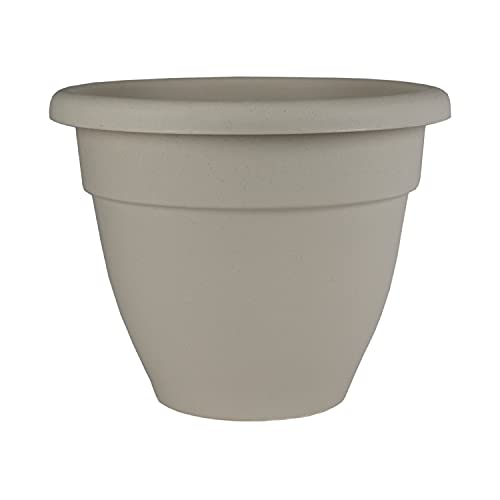 Photo 1 of 12" Round Plastic Caribbean Planter - the HC Companies 12.75"x12.75"x10.13" in Cottage Stone Color

