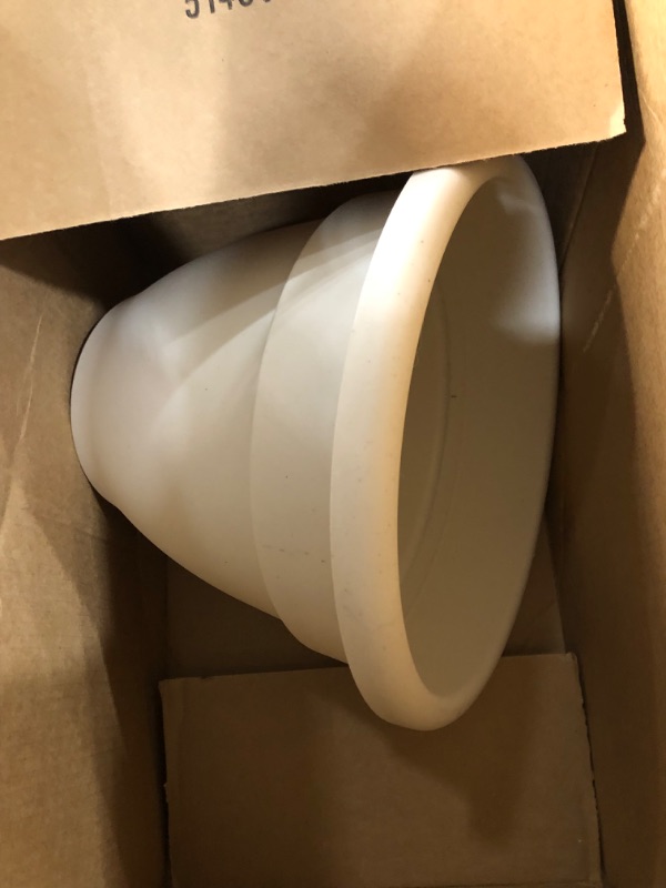 Photo 1 of 12" Round Plastic Caribbean Planter - the HC Companies 12.75"x12.75"x10.13" in Cottage Stone Color
