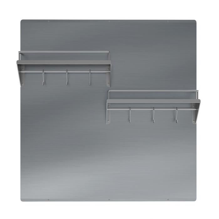 Photo 1 of Ancona 30 in. Stainless Steel Backsplash with Two-tiered Shelf and Rack
