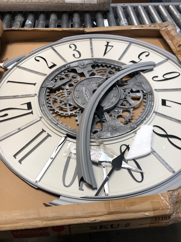 Photo 2 of 36 in Gray Montevello Farmhouse Gears Clock