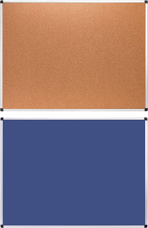 Photo 1 of Amazon Basics Cork board 35" x 47", Aluminum frame
